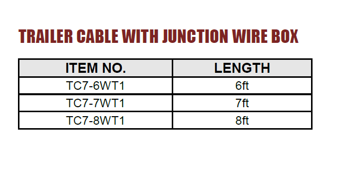 Trailer cable with junction wire box