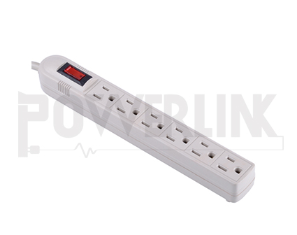 6 Outlets Power Strip With 2 FT Power cord
