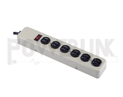6 Outlet Metal Power Strip with surge protector, 90J