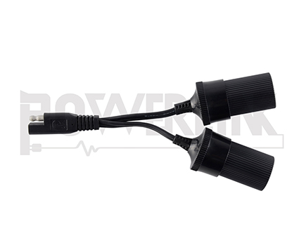 SAE TO DUAL CIGARETTE SOCKET Y CABLE