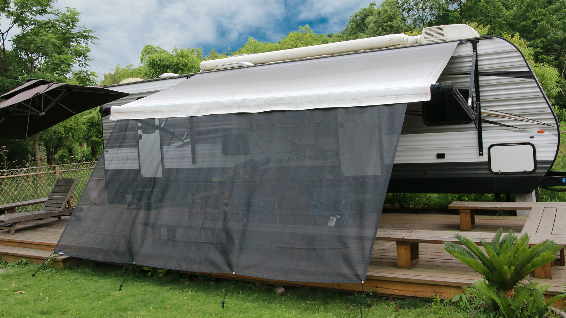 RV Front Awning Sunshade Kit 8'x15'3